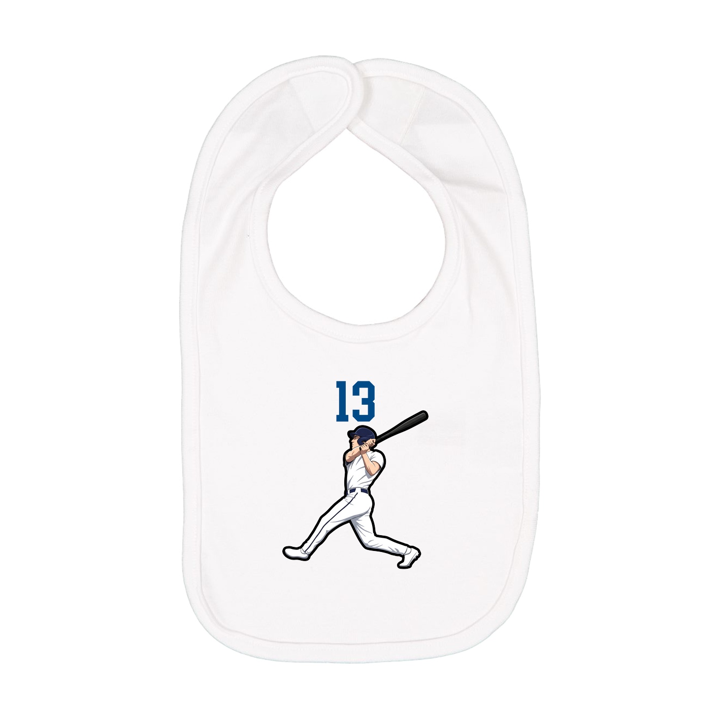 Infant Bib — Number Top in White