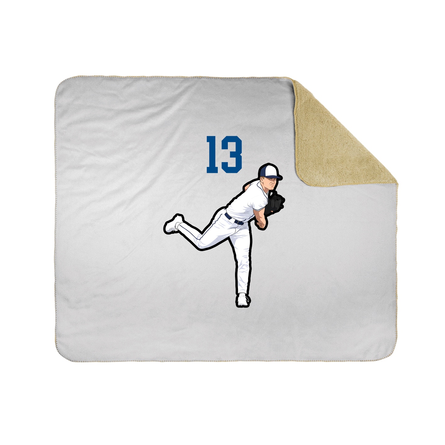Throw Blanket — Number Top in White