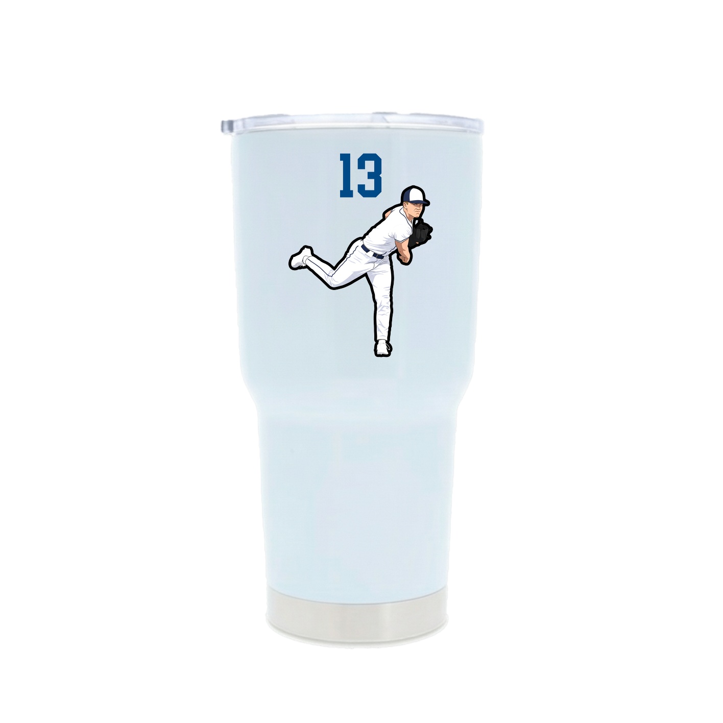 30oz Stainless Steel Tumbler — Number Top in White