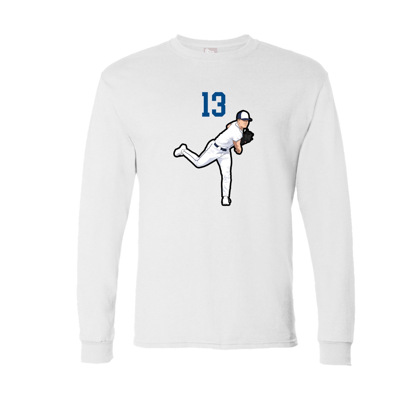 Long Sleeve Tee — Number Top in White