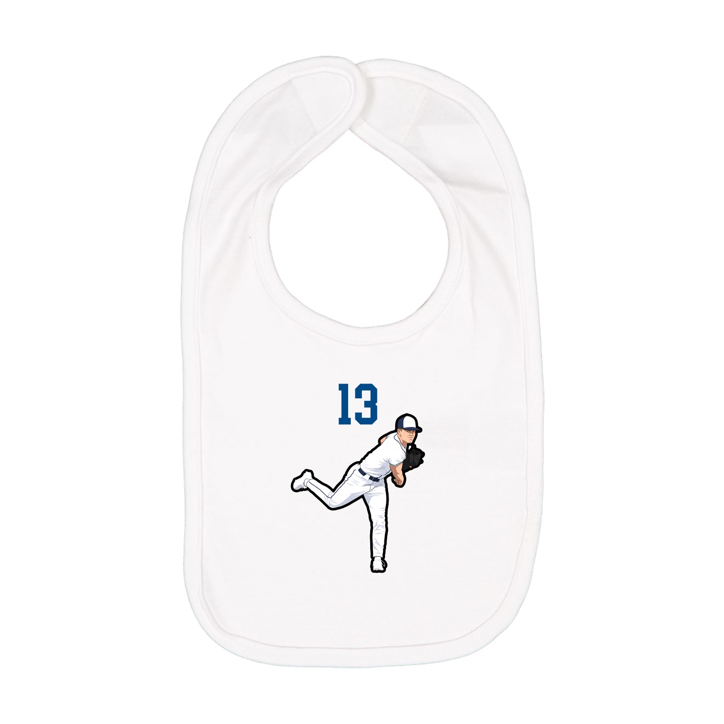 Infant Bib — Number Top in White