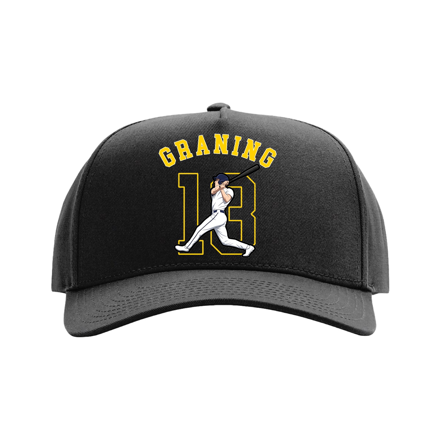 Full Fabric Five-Panel Champ Cap — Shirsey Arch in Black