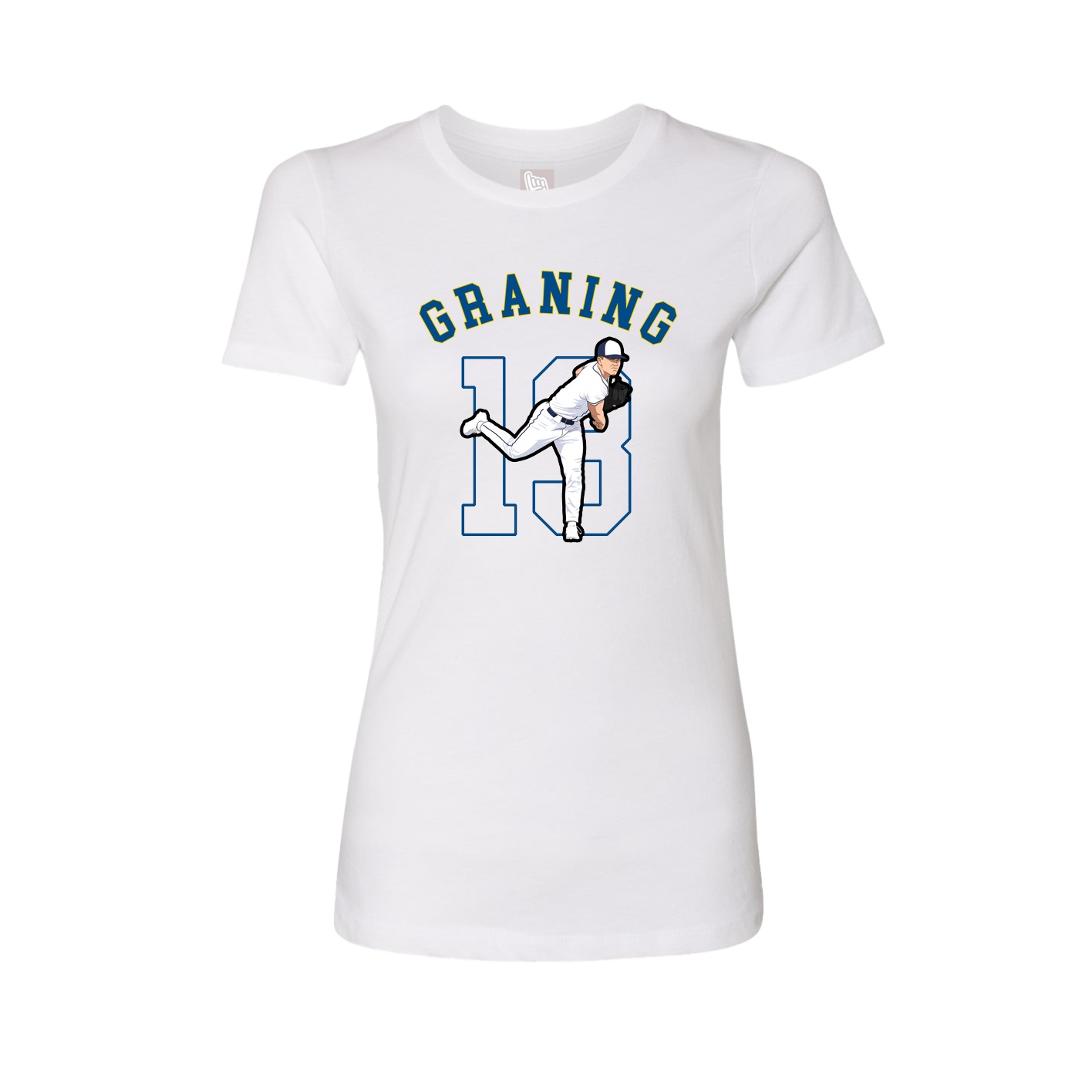 Fitted Women's Tee — Shirsey Arch in White