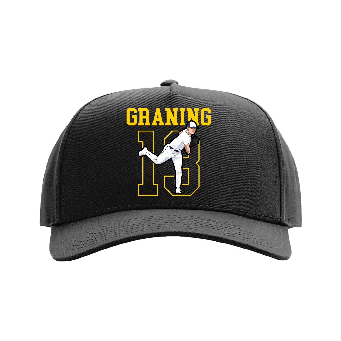 Full Fabric Five-Panel Champ Cap — Shirsey in Black
