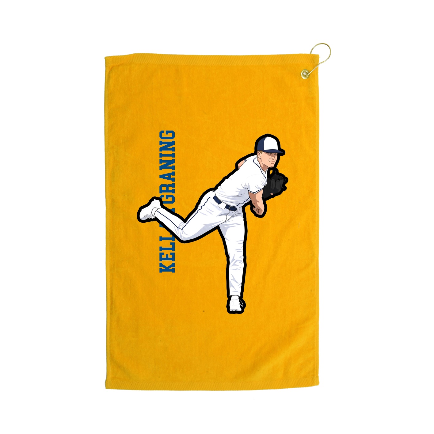 Golf Towel — Name Vertical in Gold