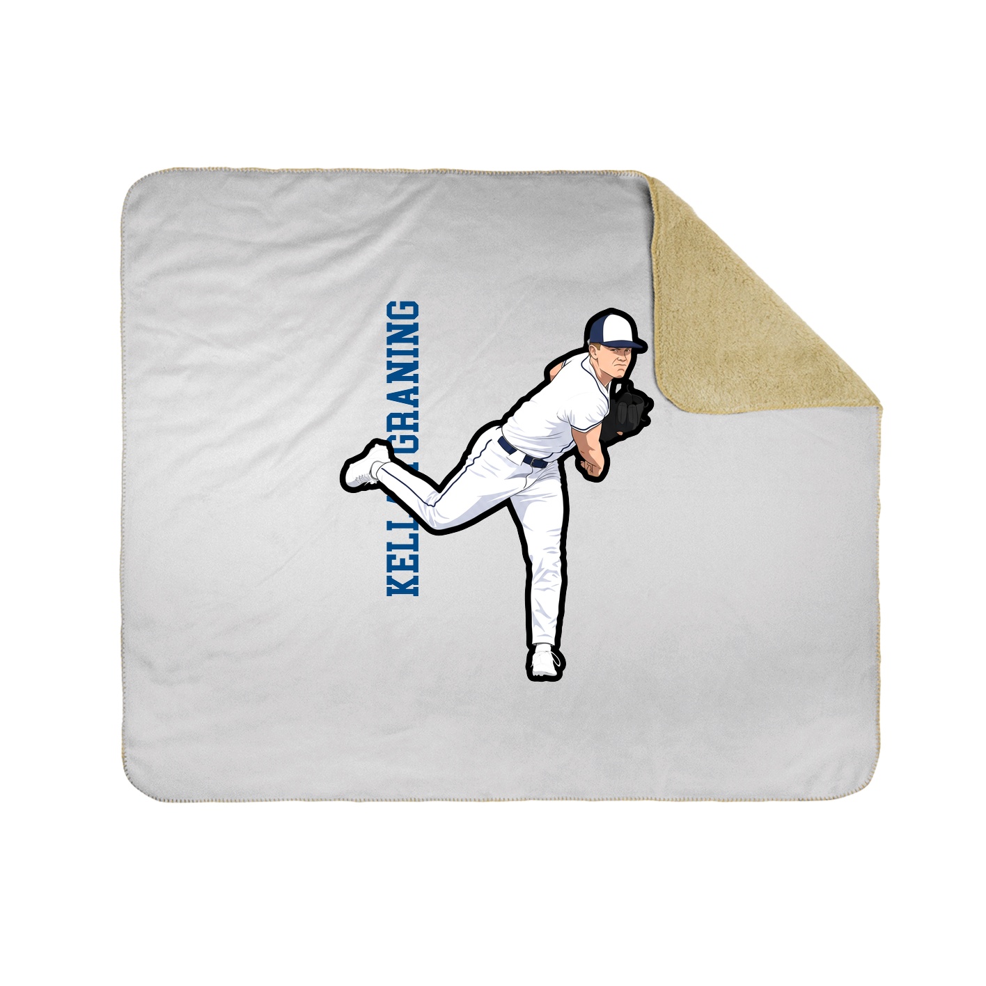 Throw Blanket — Name Vertical in White