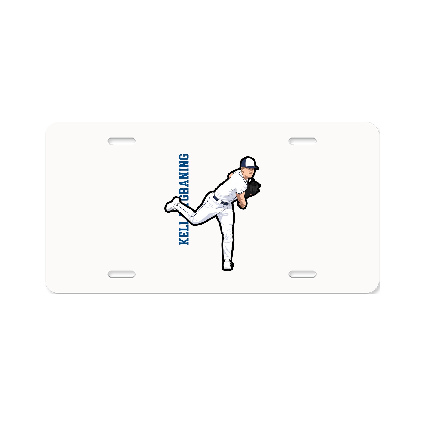 License Plate — Name Vertical in Classic