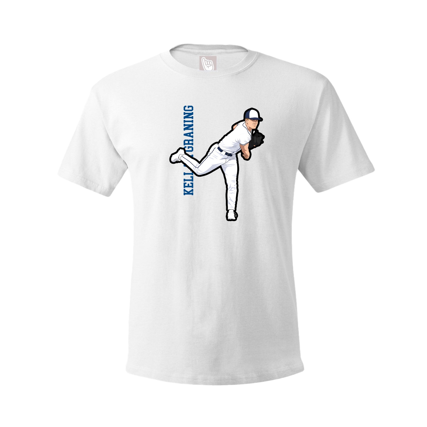 Tee — Name Vertical in White