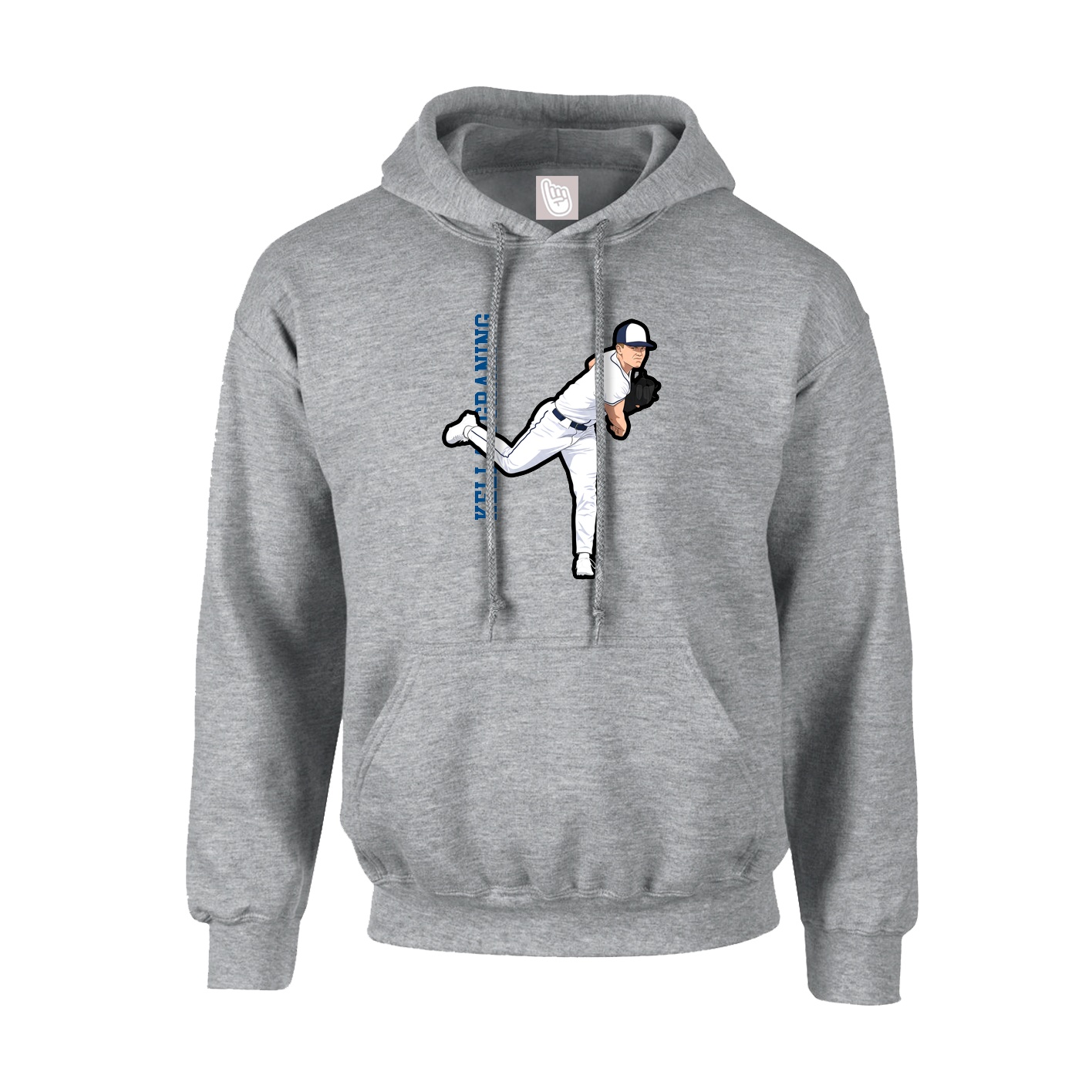 Hoodie — Name Vertical in Grey