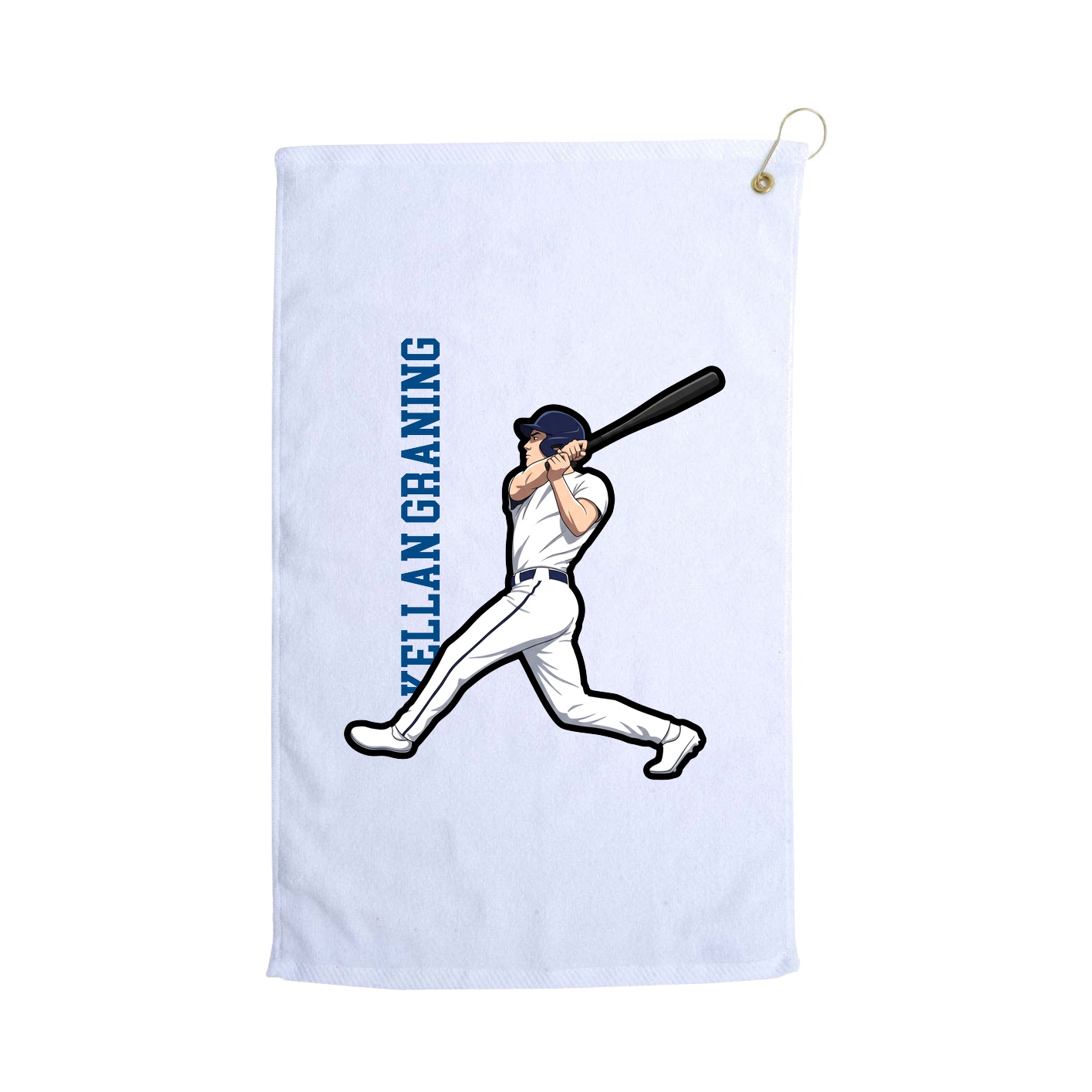 Golf Towel — Name Vertical in White