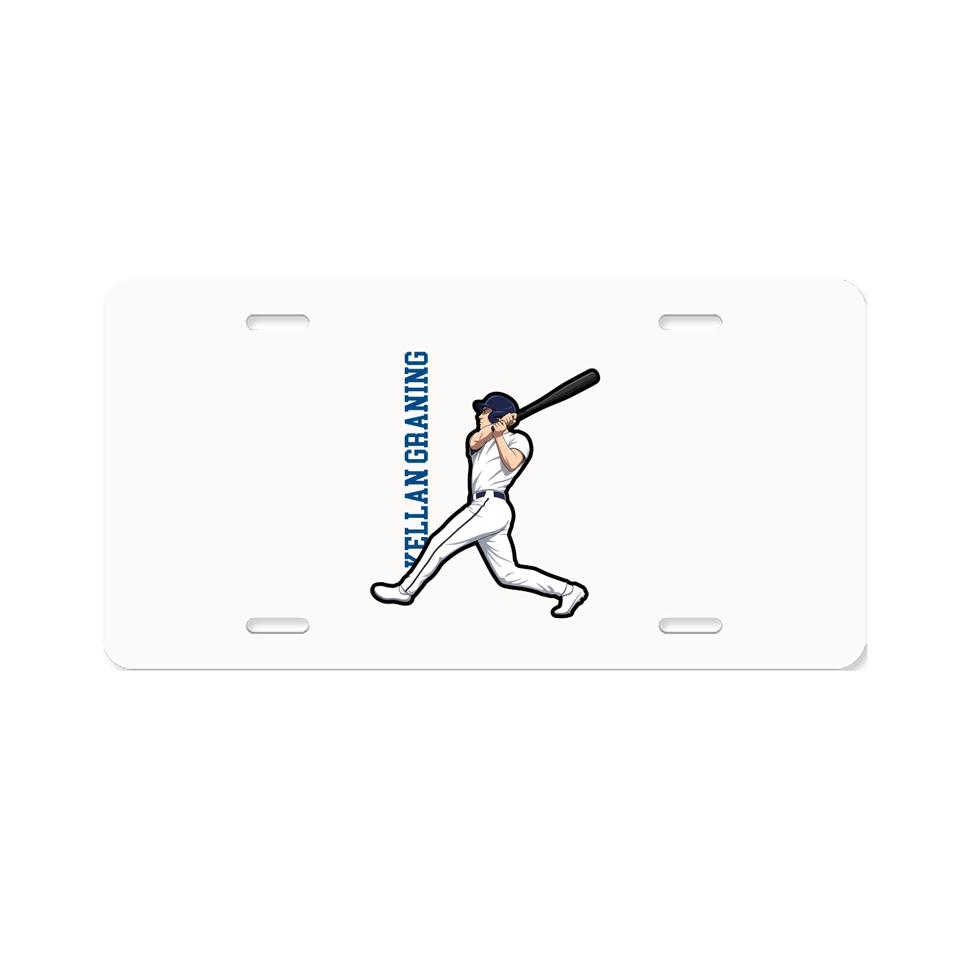 License Plate — Name Vertical in Classic