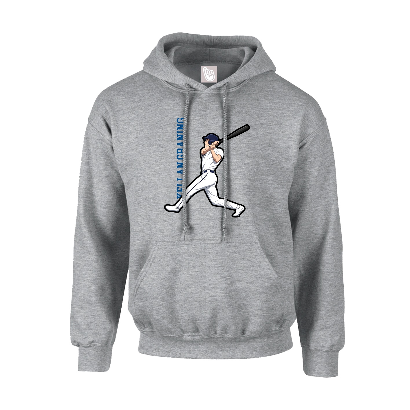 Youth Hoodie — Name Vertical in Grey