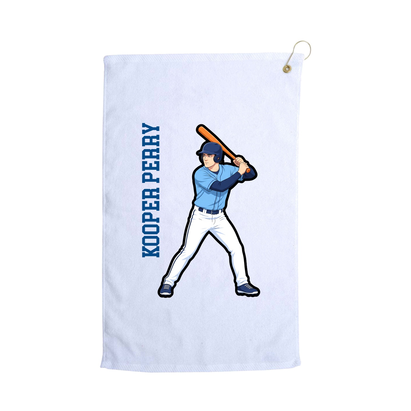 Golf Towel — Name Vertical in White