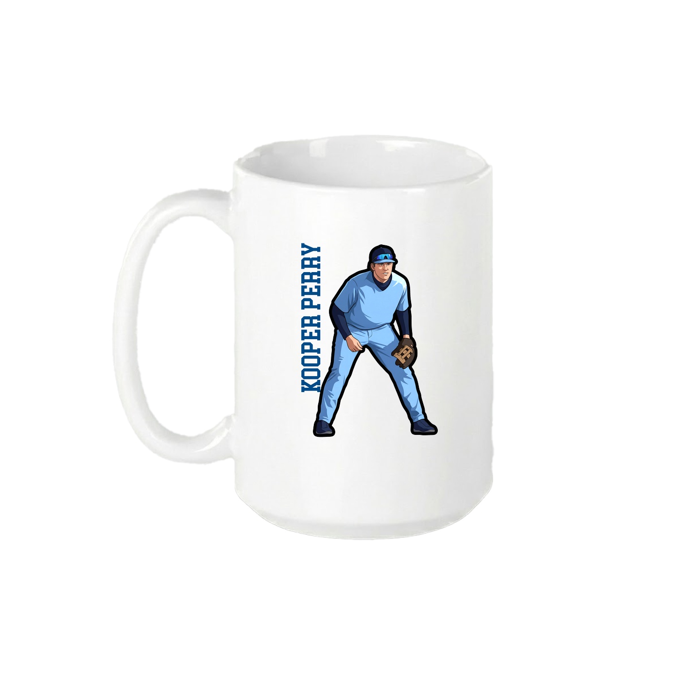 15oz Coffee Mug — Name Vertical in White