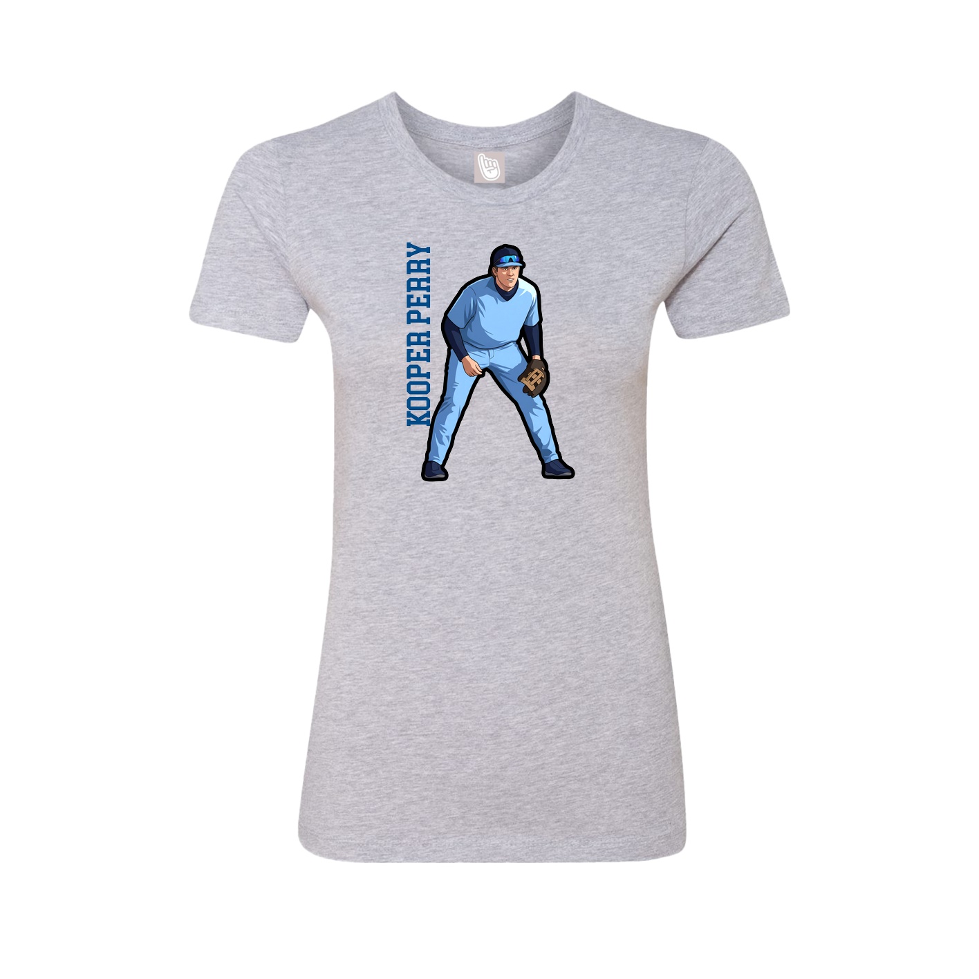 Fitted Women's Tee — Name Vertical in Grey