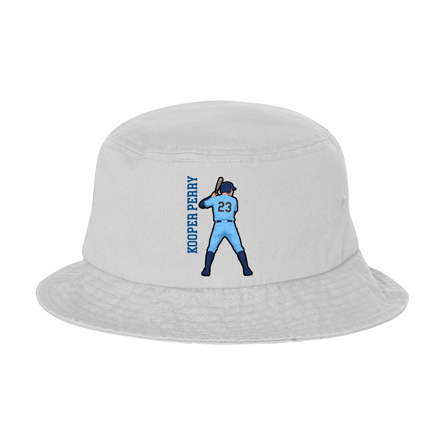 Bucket Cap — Name Vertical in White