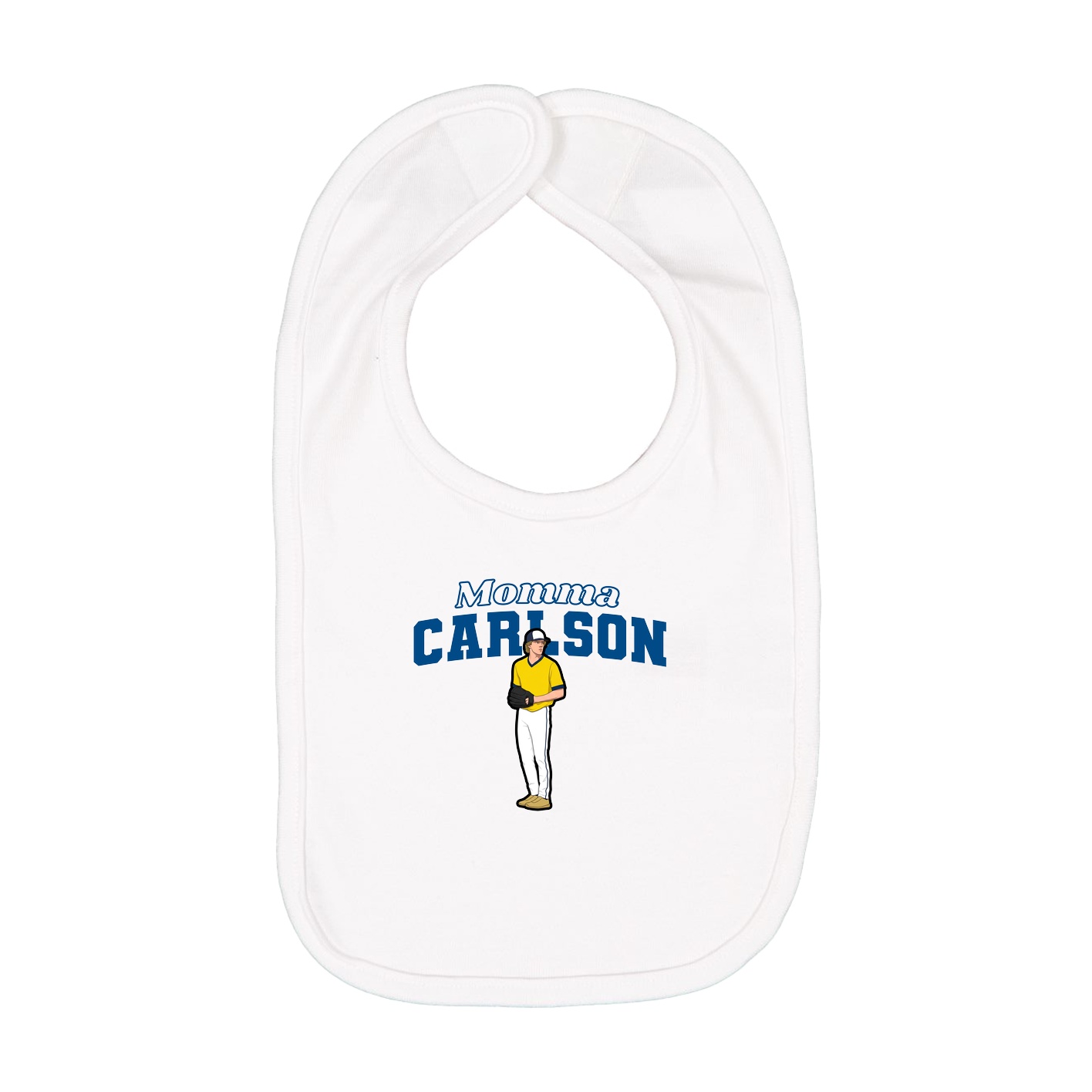 Infant Bib — Mothers Day Block in White
