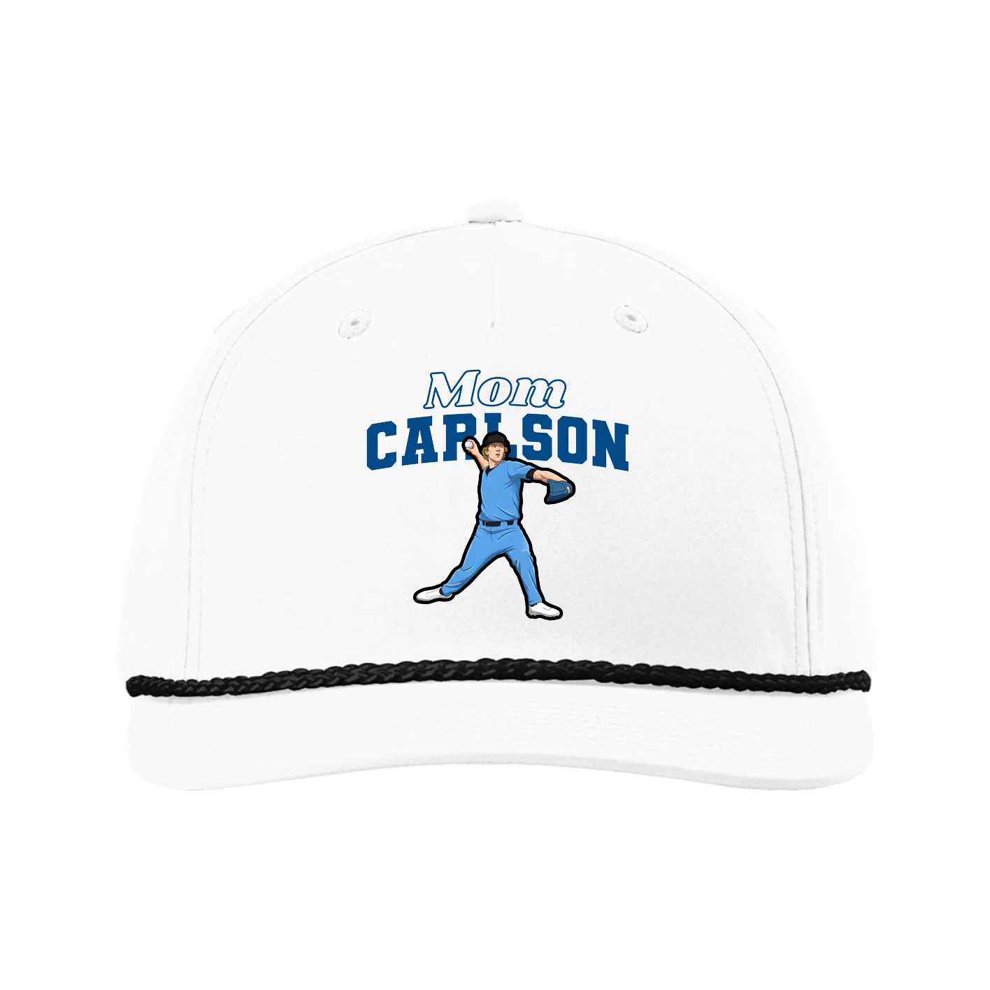 Five-Panel Classic Rope Cap — Mothers Day Block in White