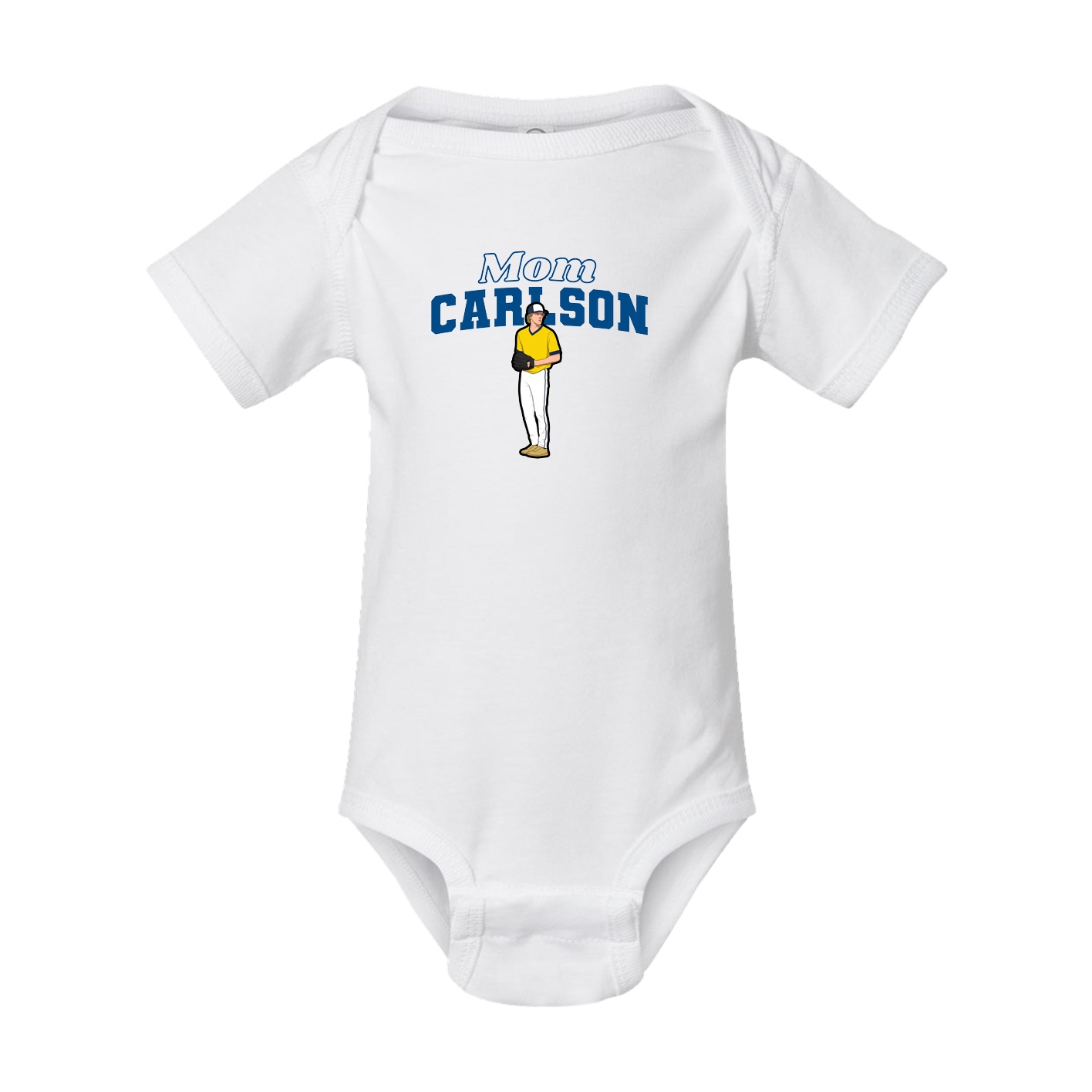 Baby Onesie — Mothers Day Block in White