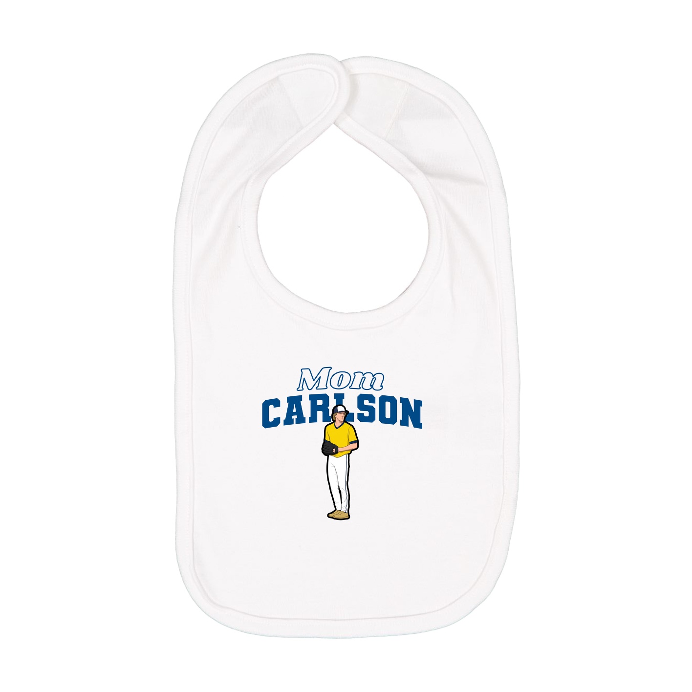 Infant Bib — Mothers Day Block in White