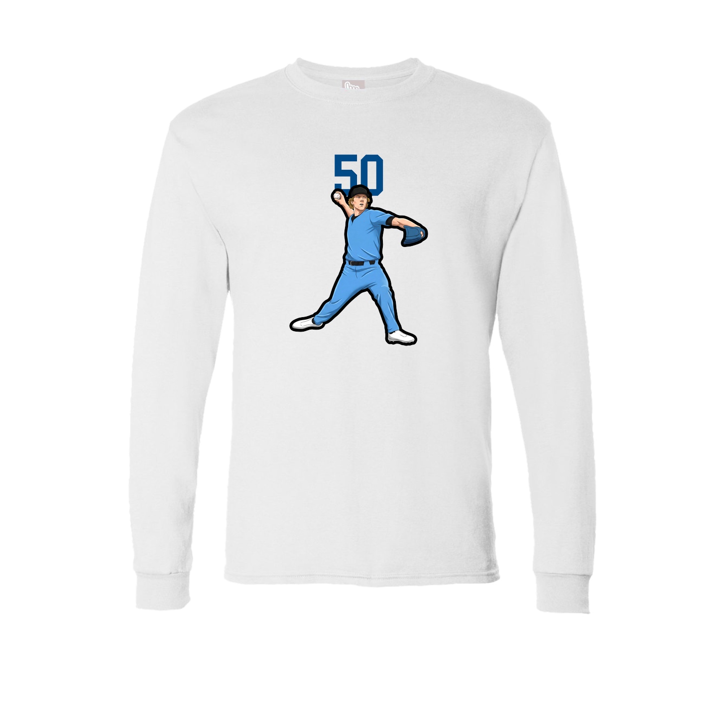 Long Sleeve Tee — Number Top in White