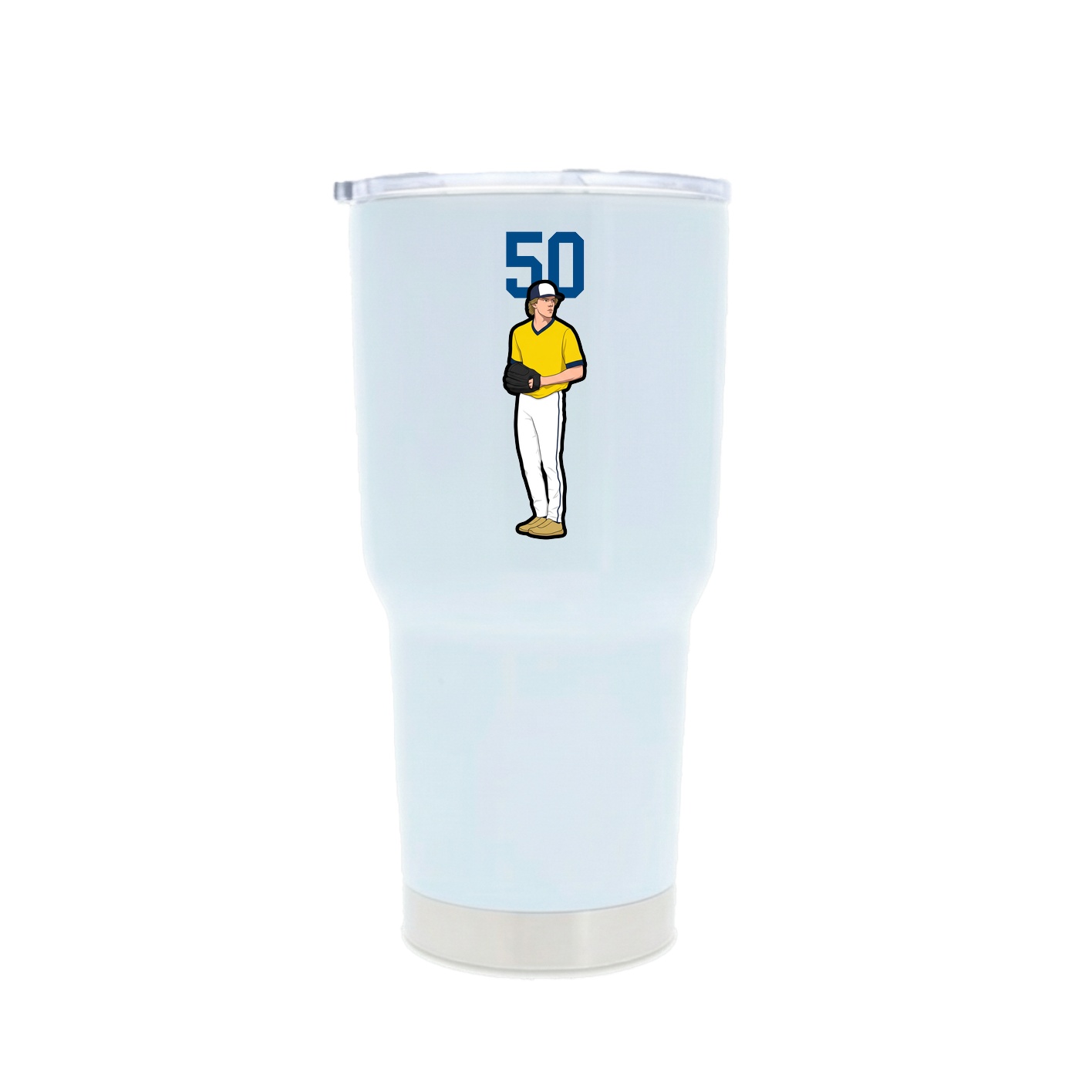 30oz Stainless Steel Tumbler — Number Top in White
