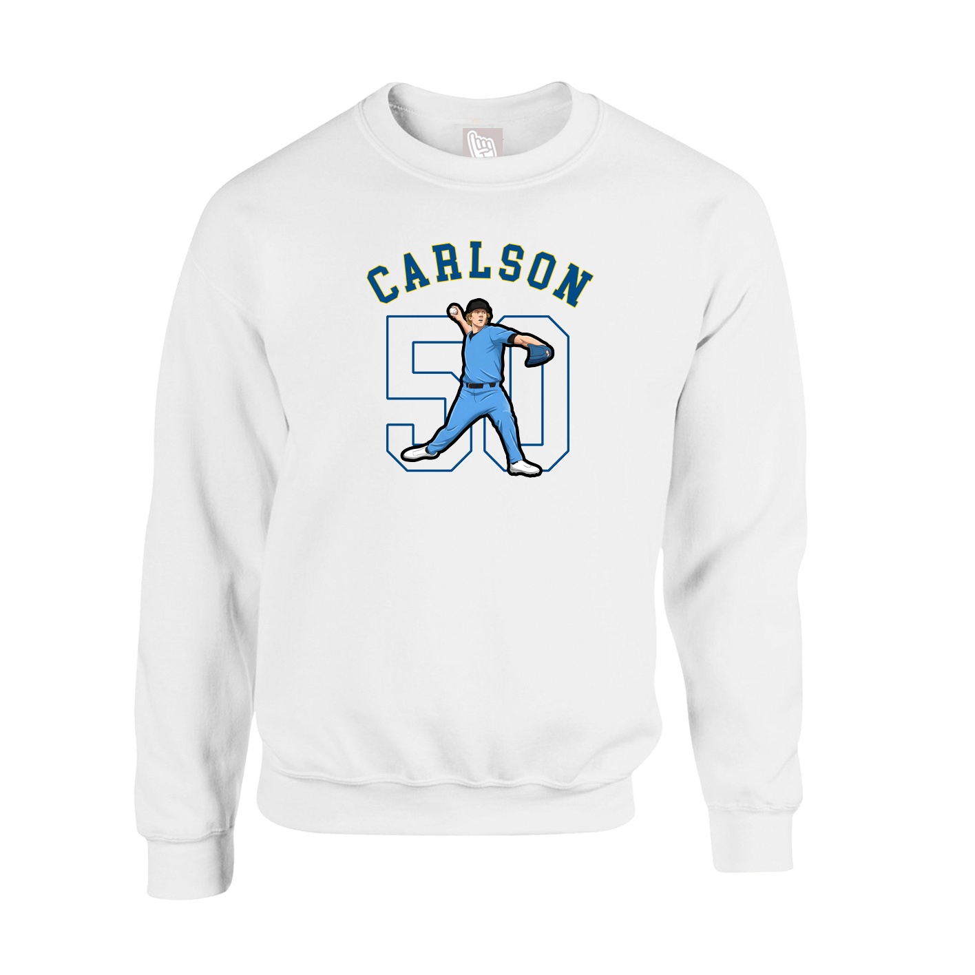 Fleece Crew — Shirsey Arch in White