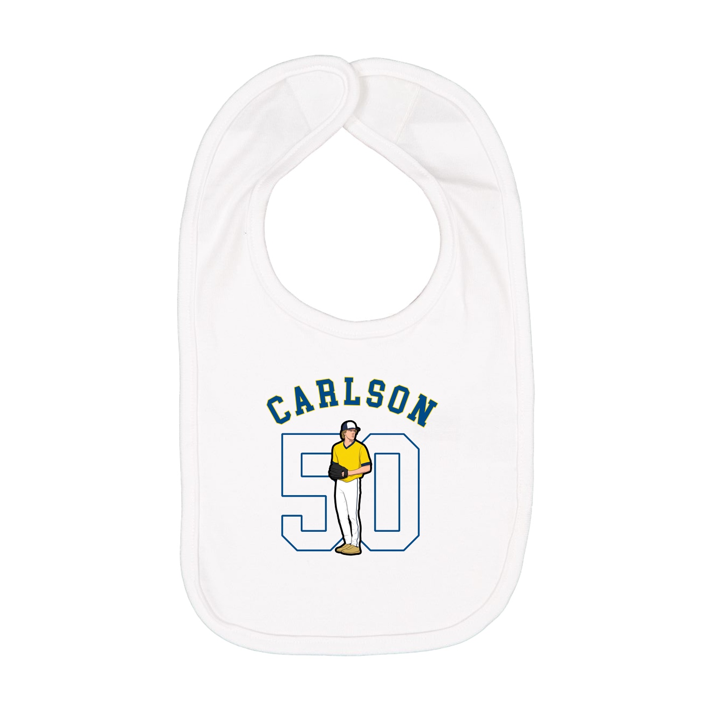 Infant Bib — Shirsey Arch in White