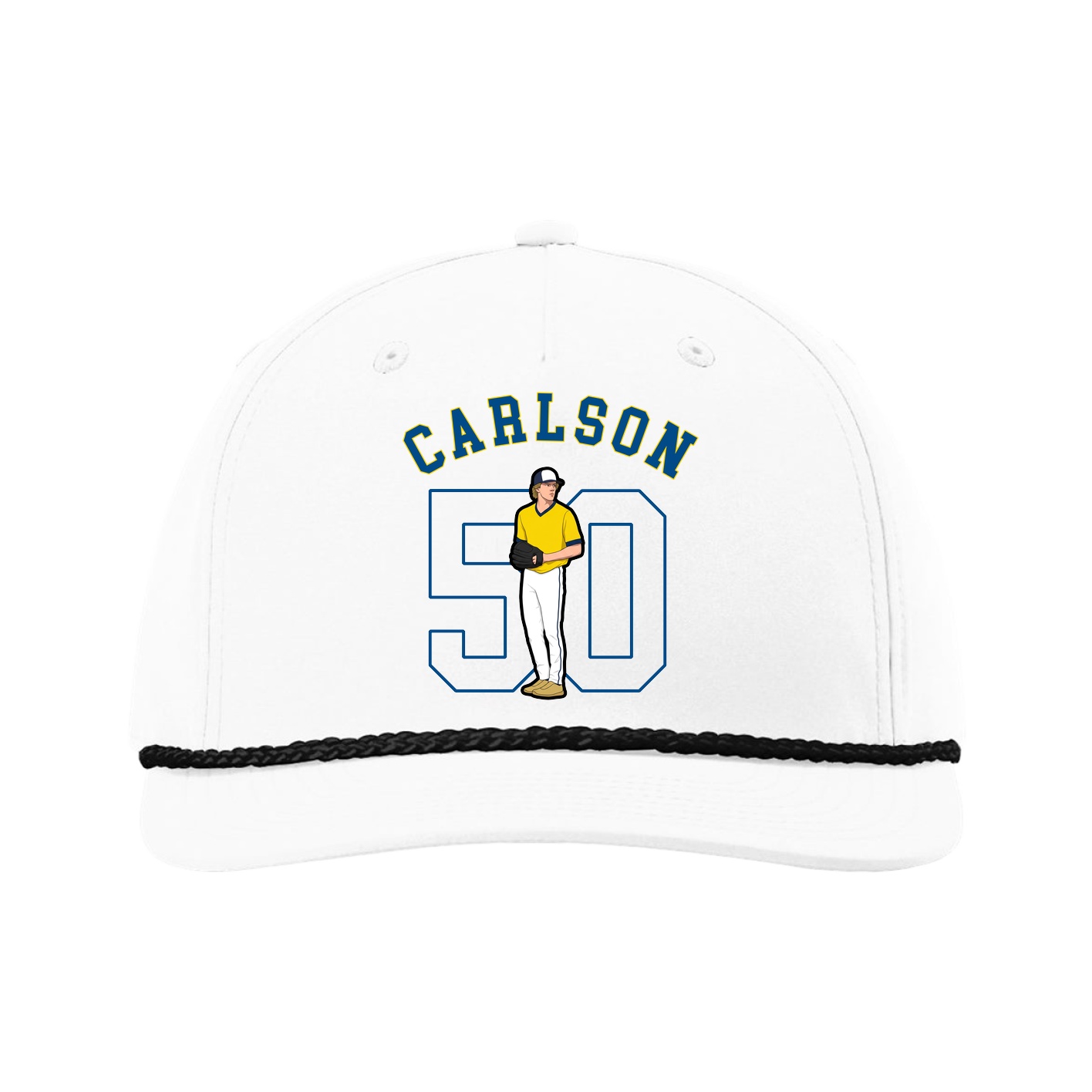 Five-Panel Classic Rope Cap — Shirsey Arch in White