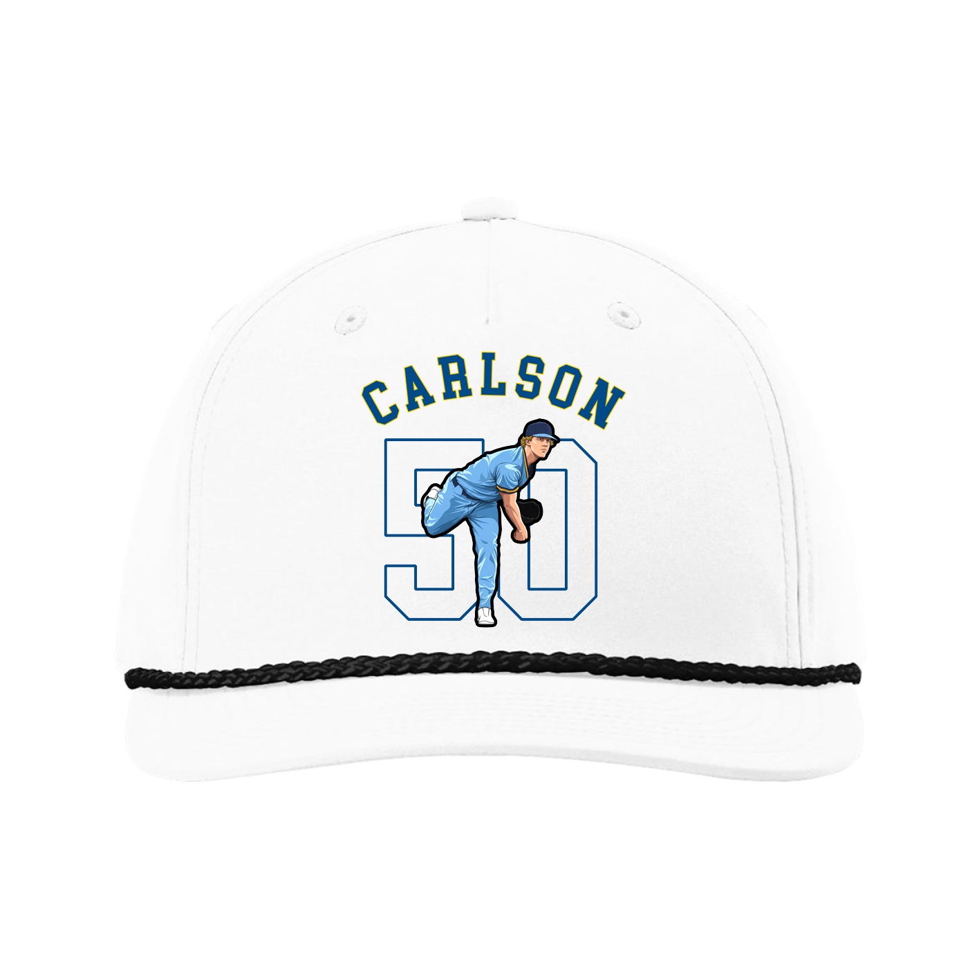 Five-Panel Classic Rope Cap — Shirsey Arch in White