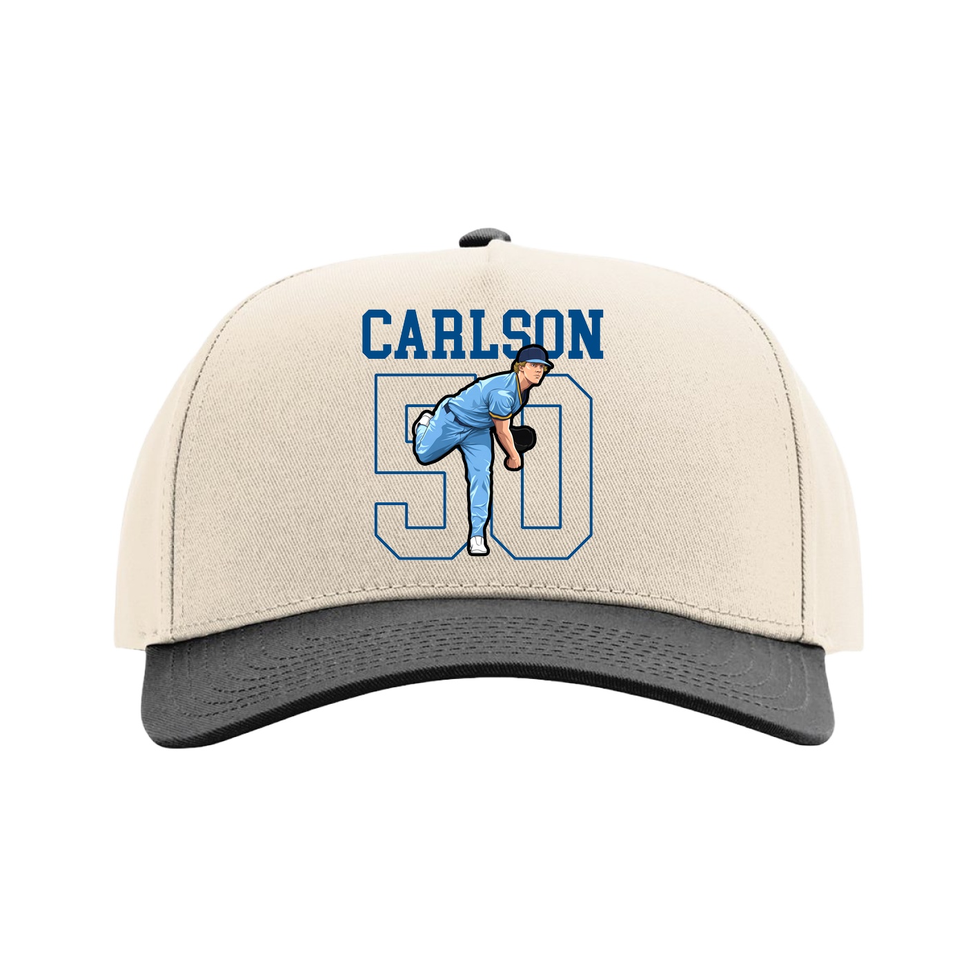 Full Fabric Five-Panel Champ Cap — Shirsey in Cream/Black