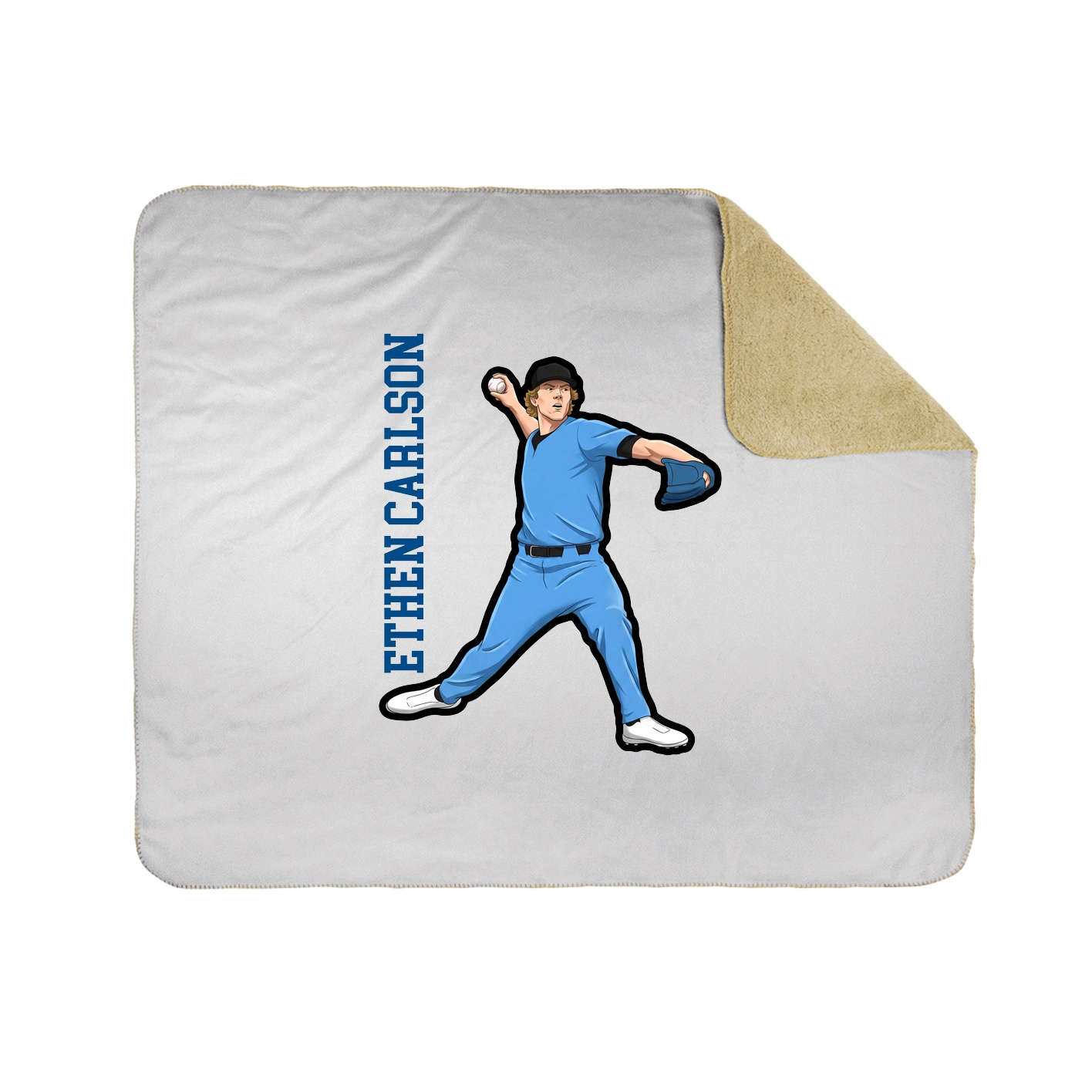 Throw Blanket — Name Vertical in White