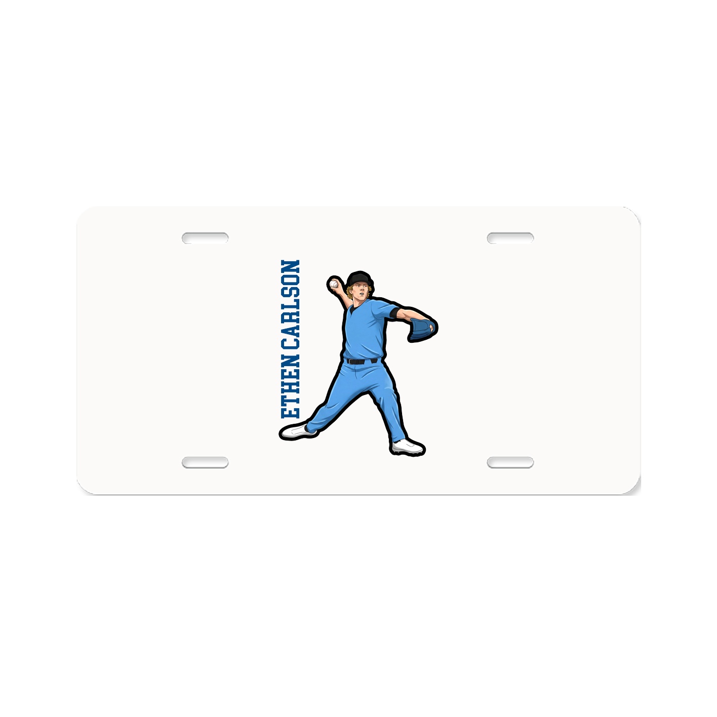 License Plate — Name Vertical in Classic