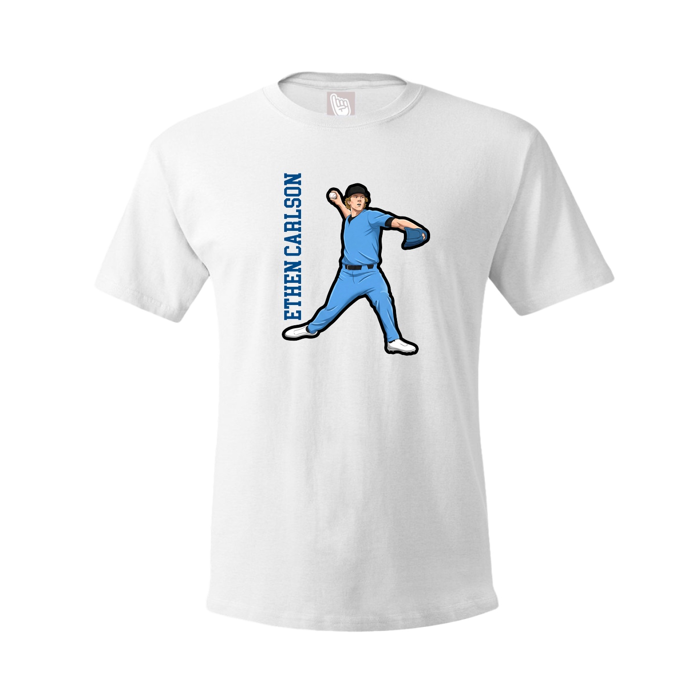 Youth Tee — Name Vertical in White