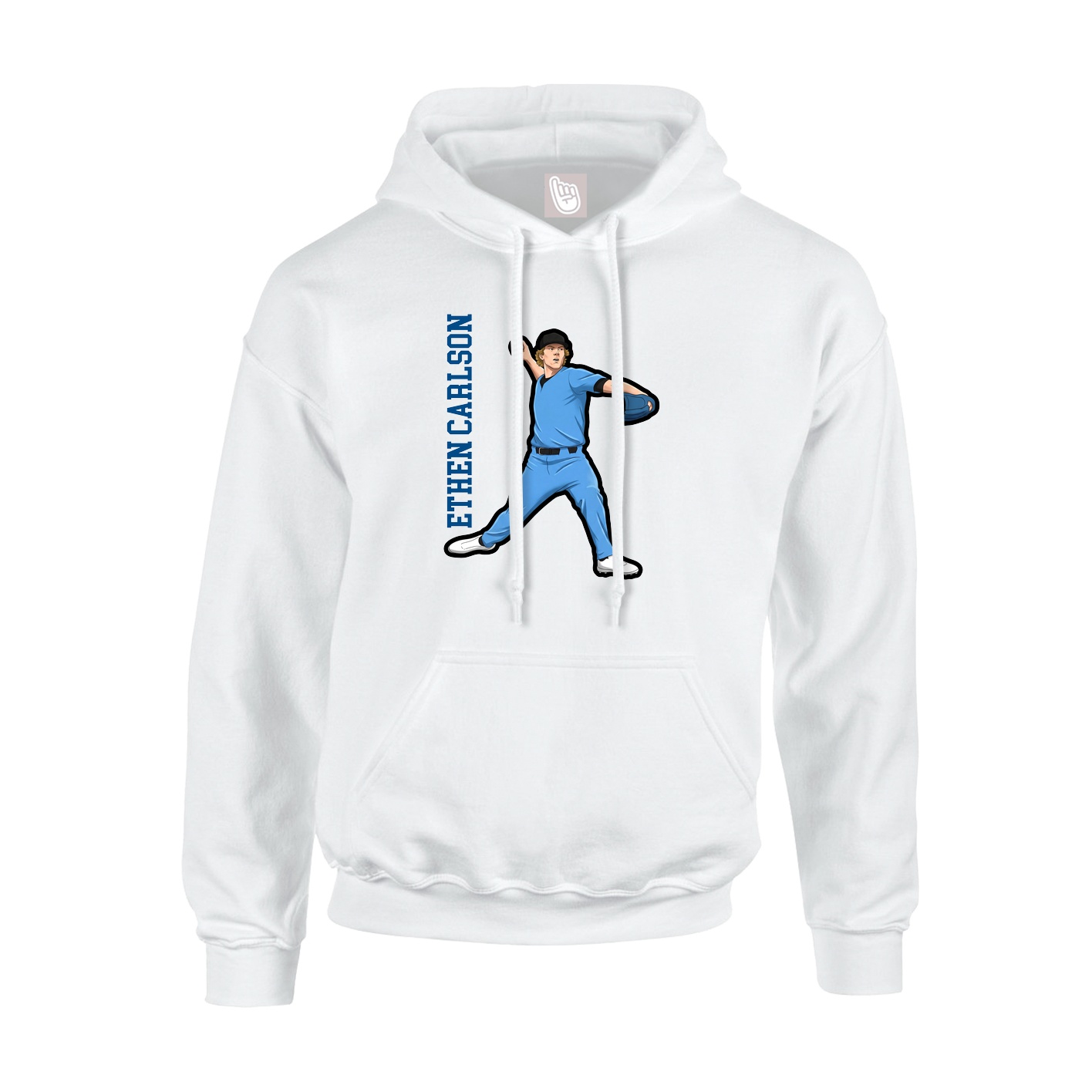Hoodie — Name Vertical in White