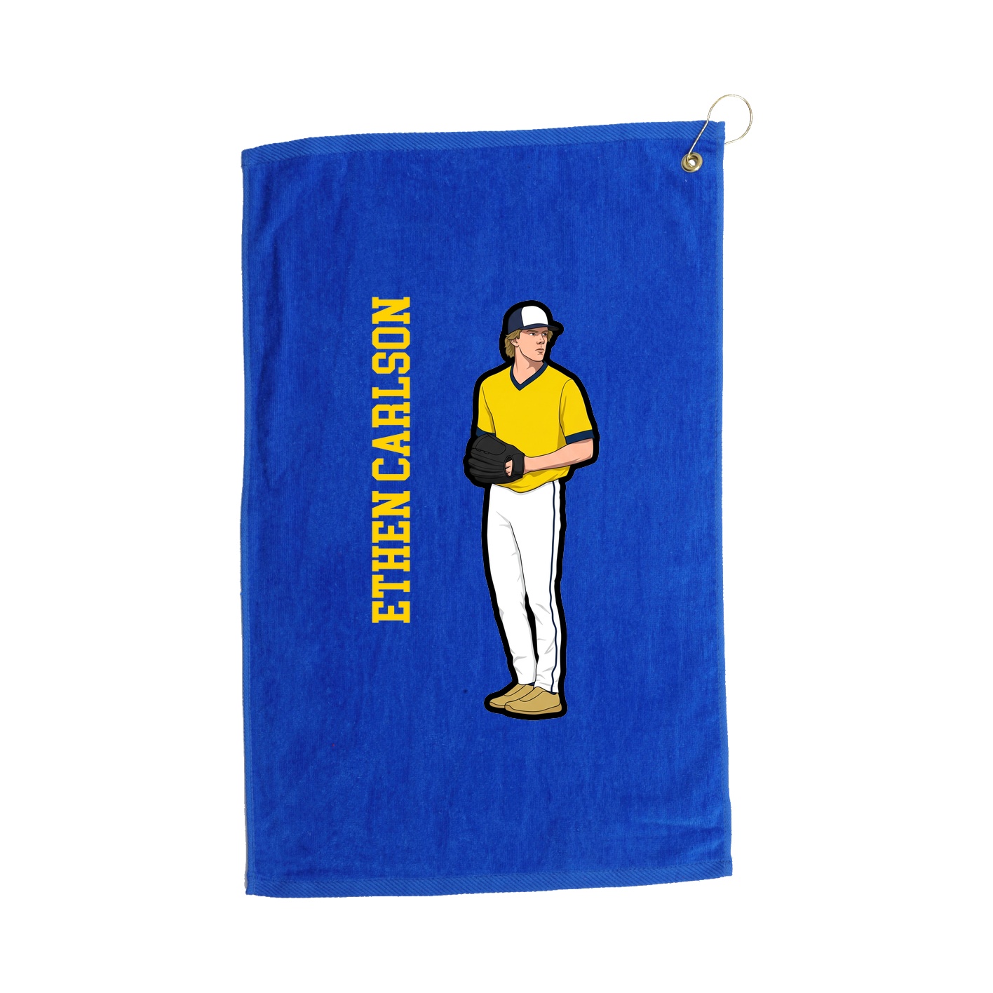 Golf Towel — Name Vertical in Royal
