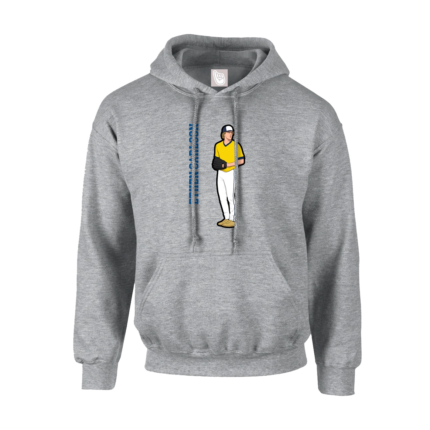 Hoodie — Name Vertical in Grey