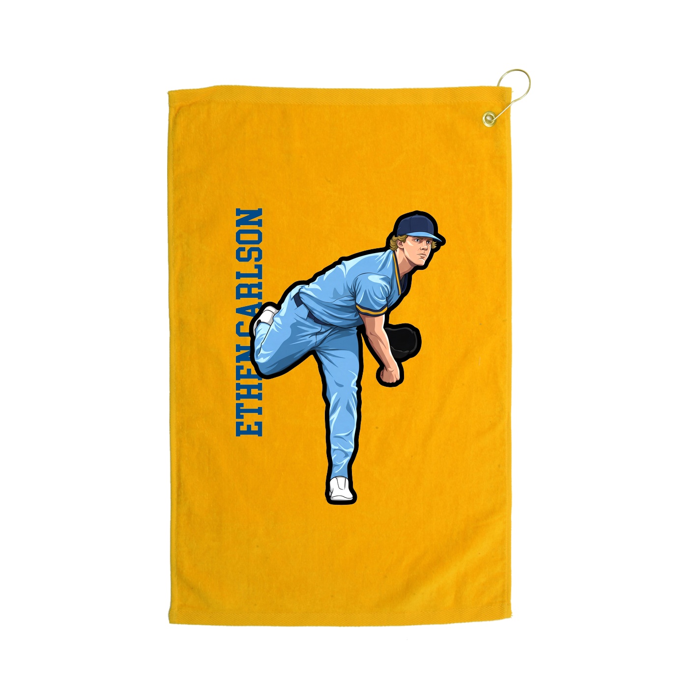 Golf Towel — Name Vertical in Gold
