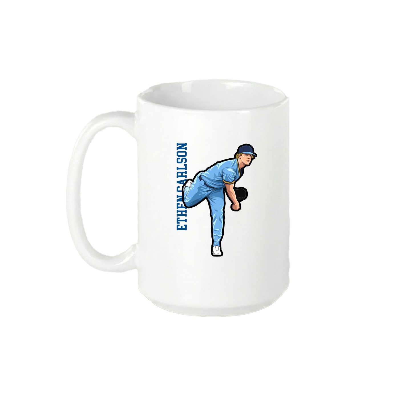 15oz Coffee Mug — Name Vertical in White