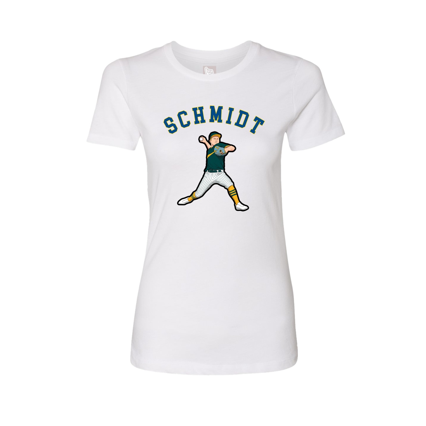 Fitted Women's Tee — Shirsey Arch in White