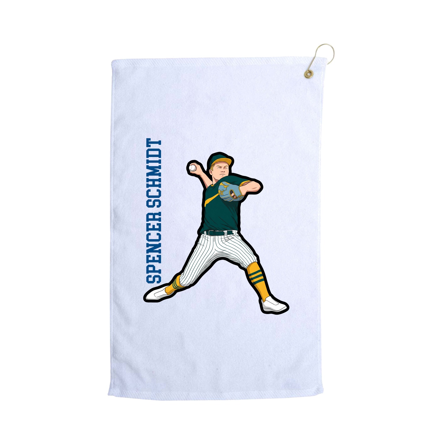 Golf Towel — Name Vertical in White