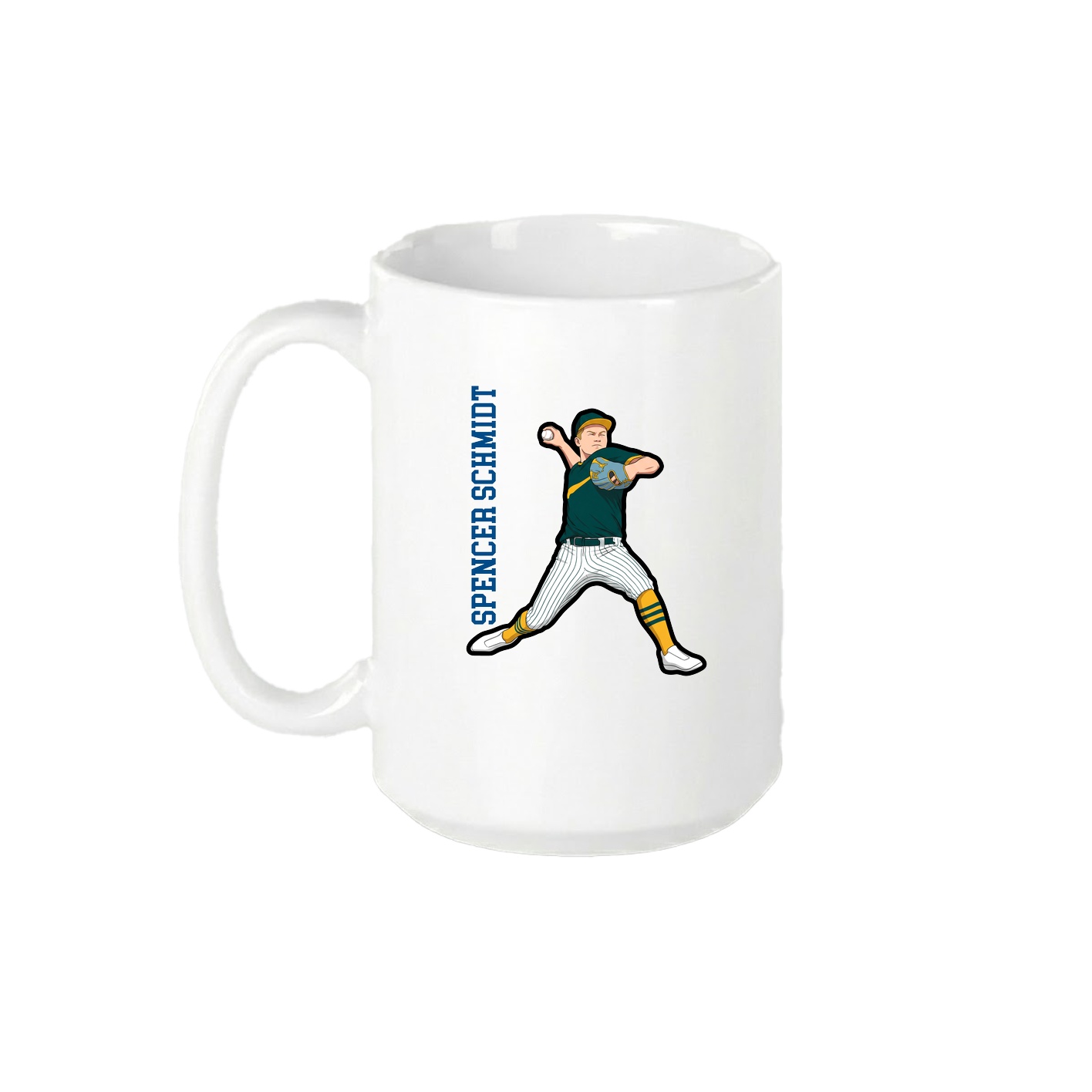 15oz Coffee Mug — Name Vertical in White