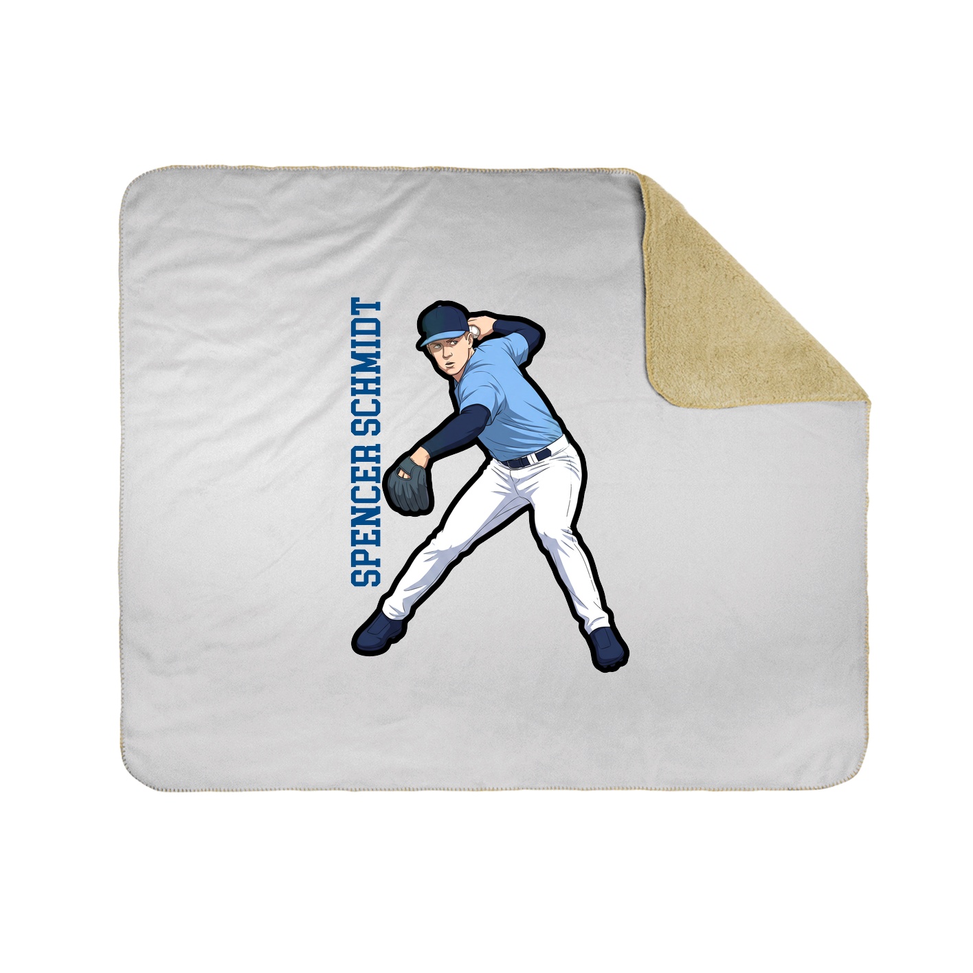Throw Blanket — Name Vertical in White