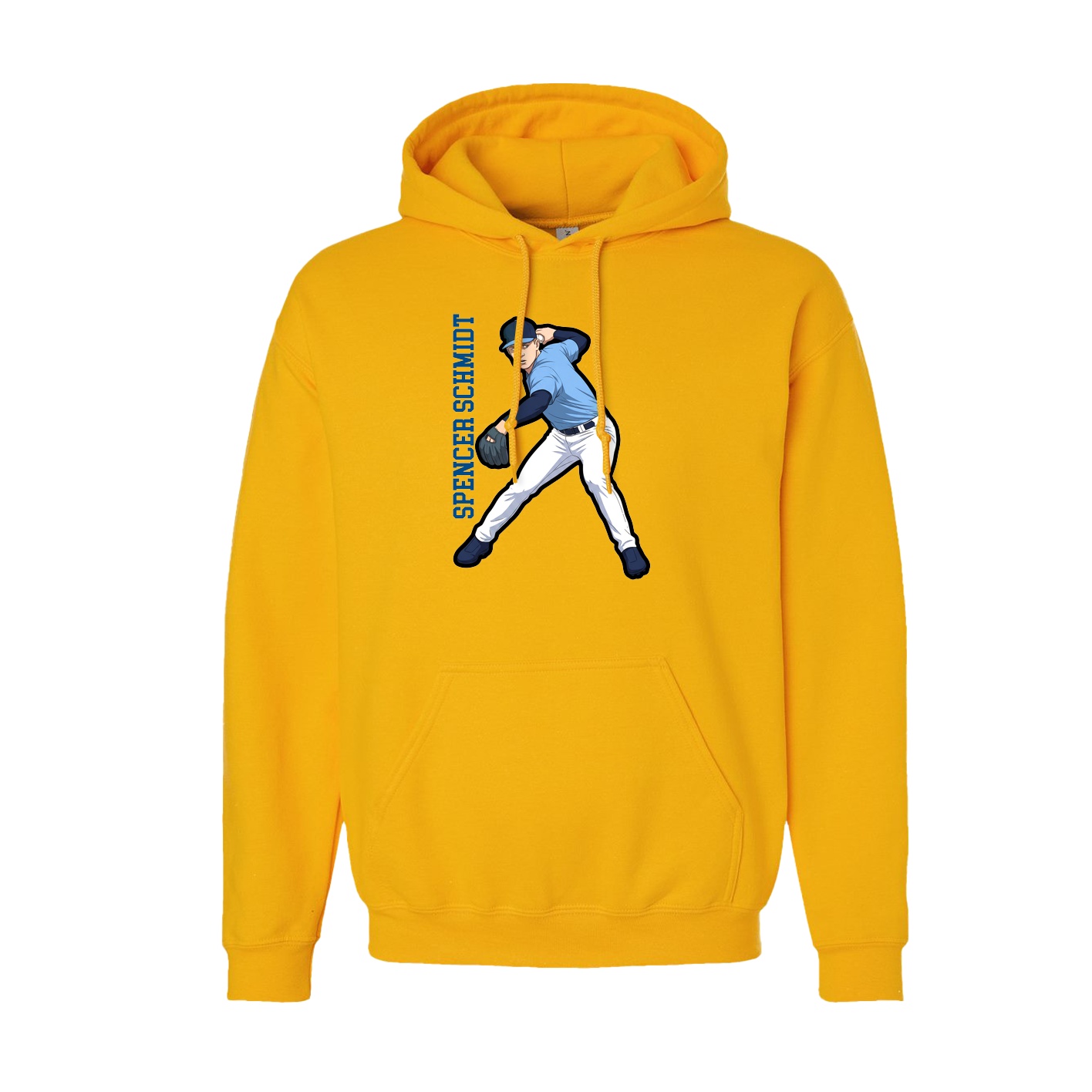 Youth Hoodie — Name Vertical in Gold