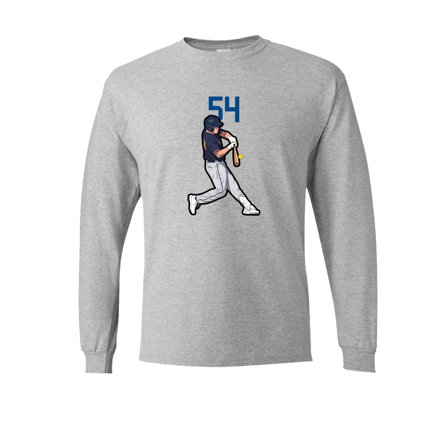 Long Sleeve Tee — Number Top in Grey