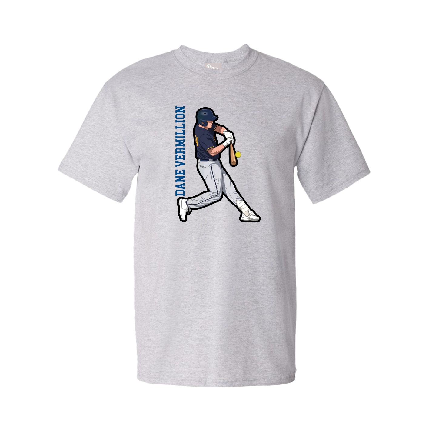 Tee — Name Vertical in Grey