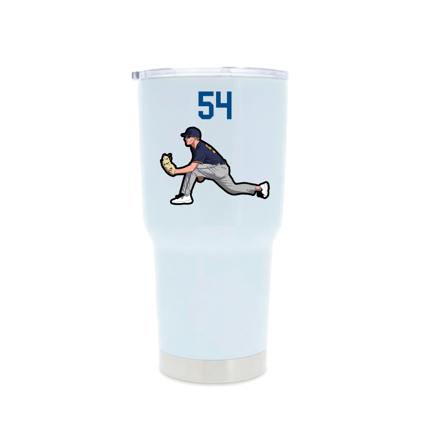 30oz Stainless Steel Tumbler — Number Top in White