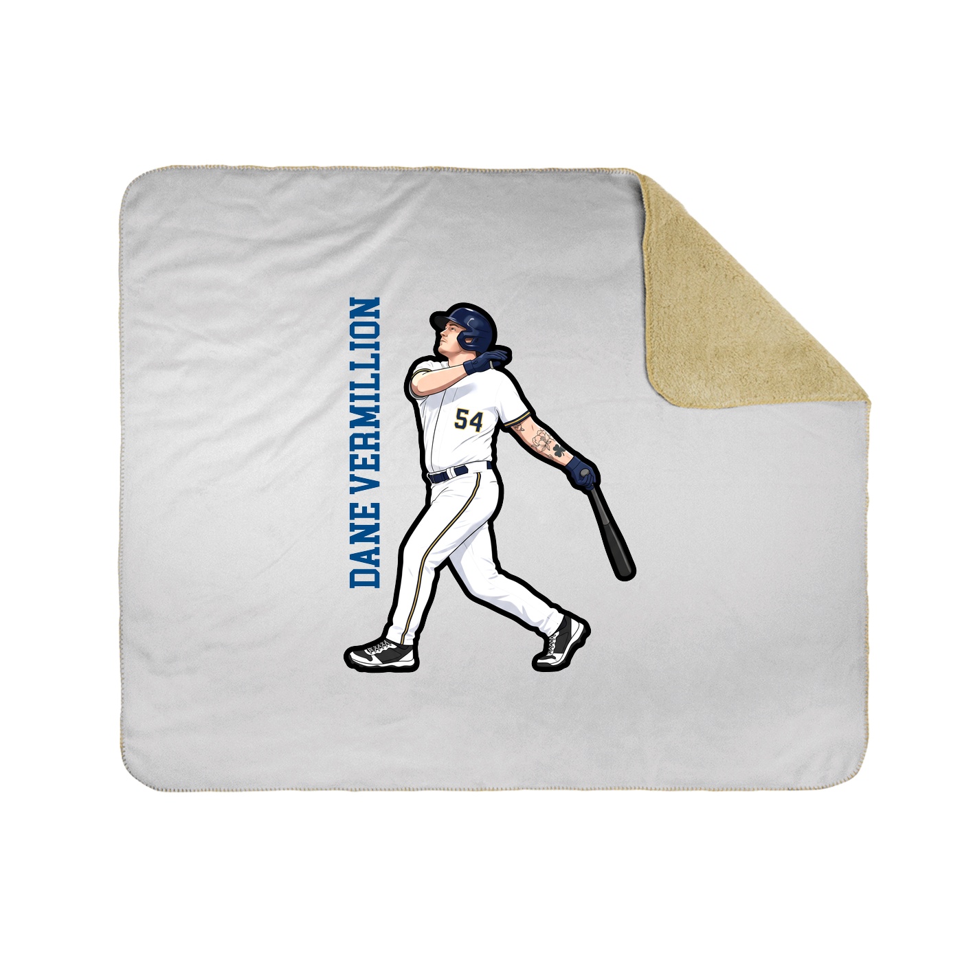 Throw Blanket — Name Vertical in White