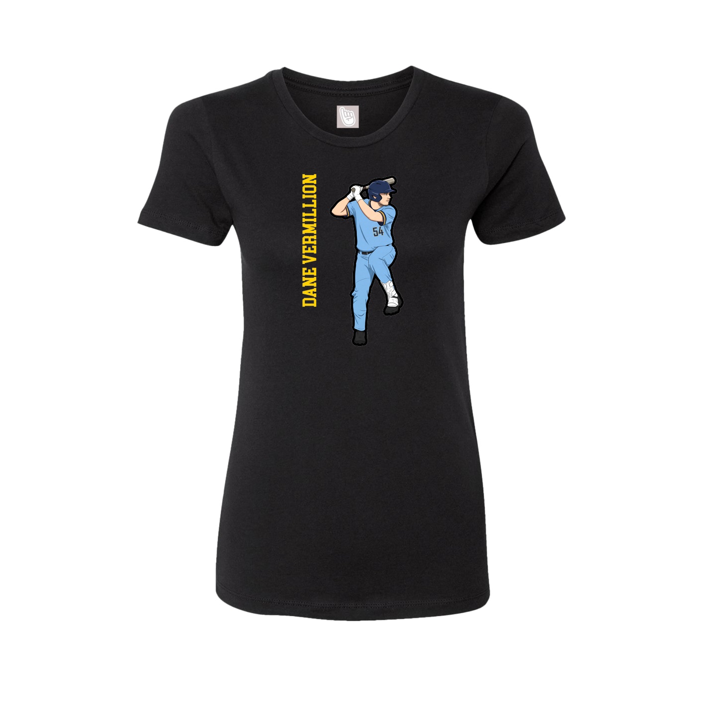 Fitted Women's Tee — Name Vertical in Black