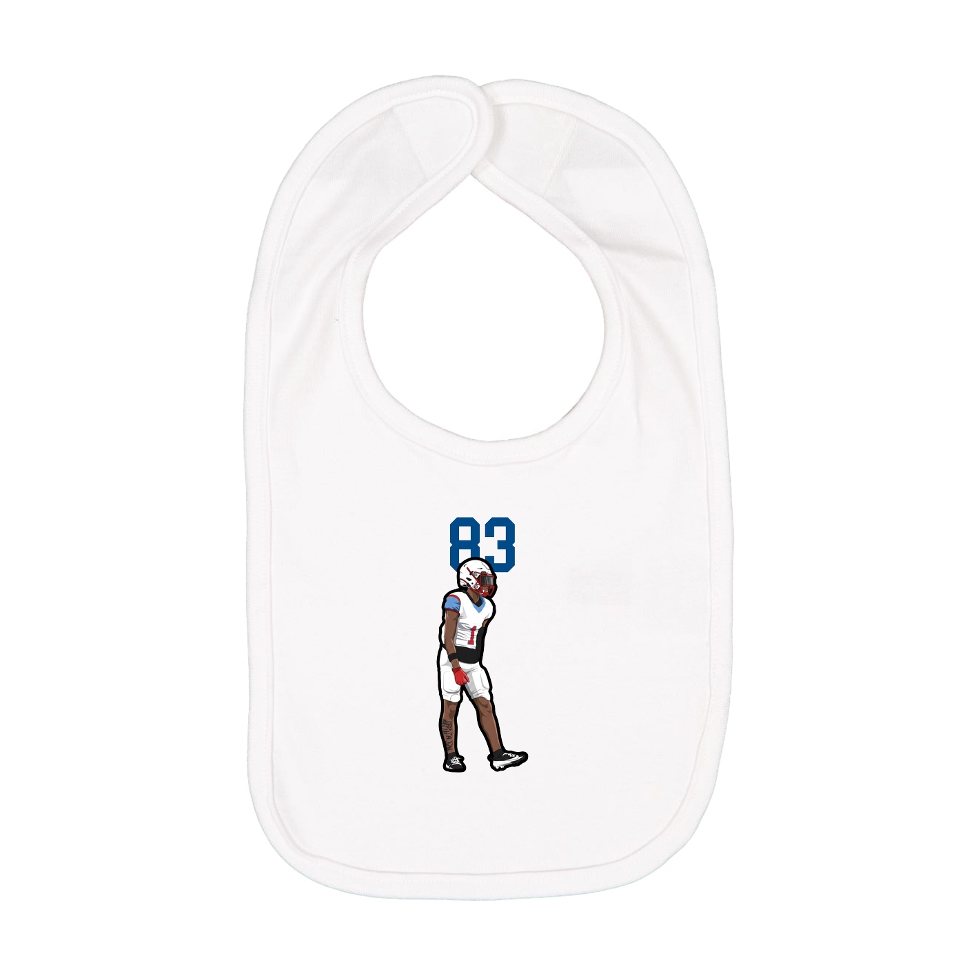 Infant Bib — Number Top in White